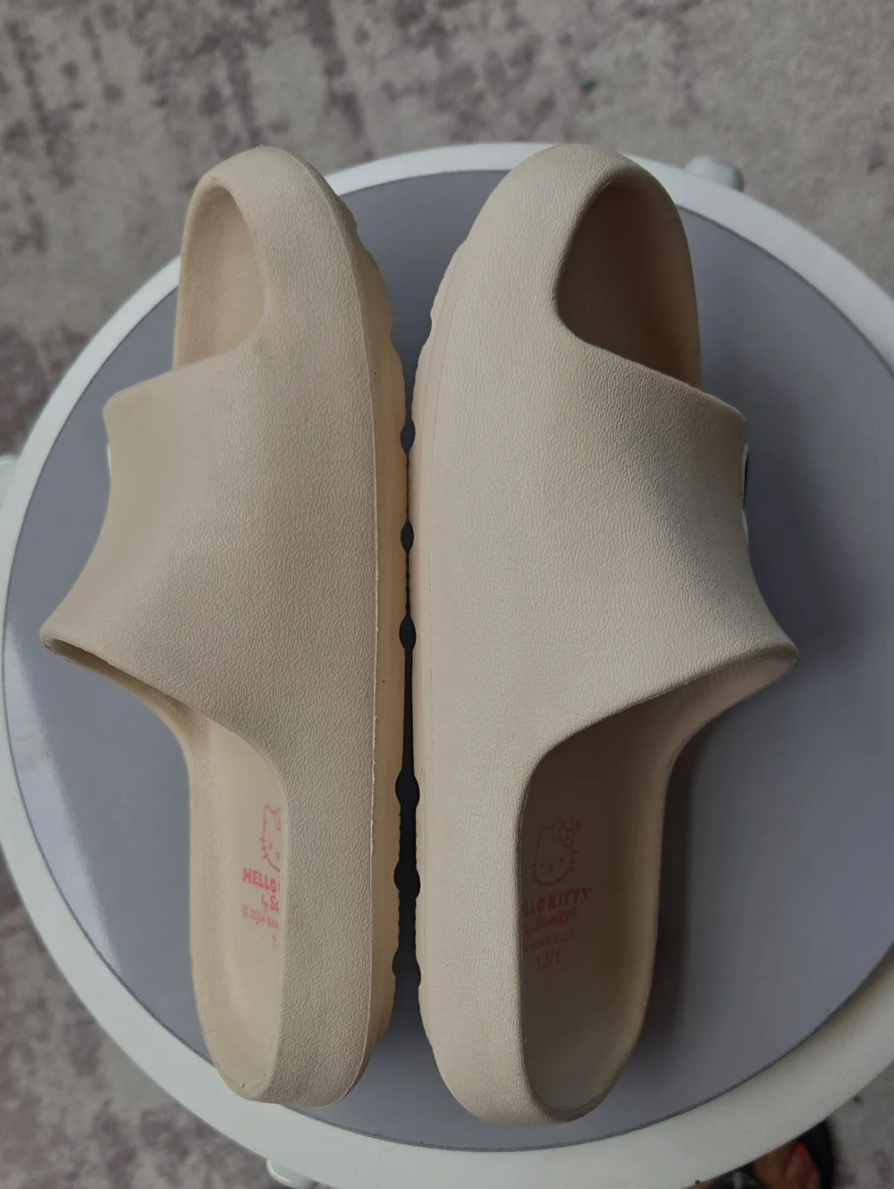 Hello Kitty Beige Slide Sandals with Pink Art Class Strappy Sandals